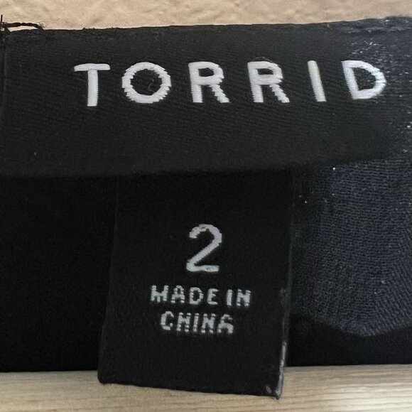 Torrid 2 Top Lurex Star Surplice Ruffle Hem Black Plus Size 2X V Neck Long Slv - Picture 7 of 14